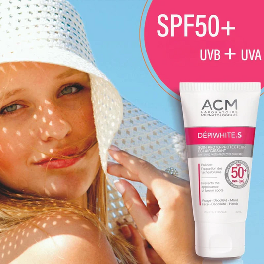 كريم واقي الشمس ACM ديبيوايت SPF 50+ — مبيّض، مضاد للبقع الداكنة، حماية UVA+UVB، مُصاغ جلدياً، 50 مل