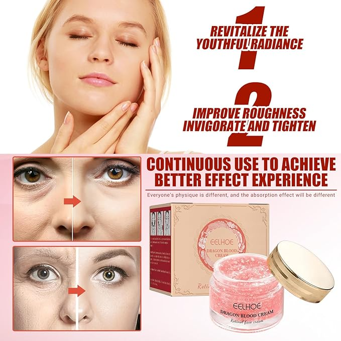 EELHOE Dragon Blood Retinol Face Cream – Anti-Aging Skin Repair & Brightening Moisturizer